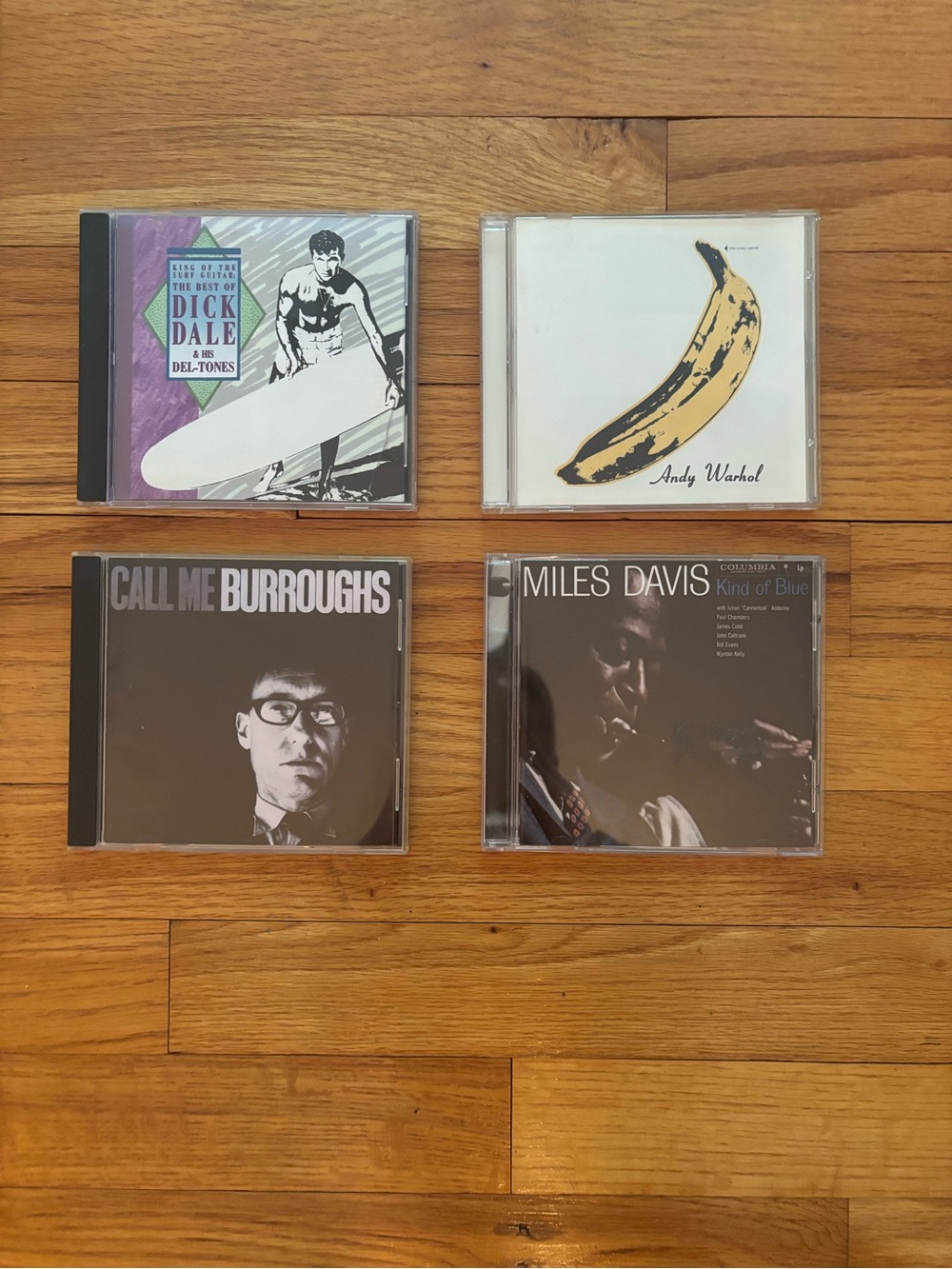 Set of 4 CDs - Dick Dale, Velvet Underground, William S. Burroughs, Miles Davis
